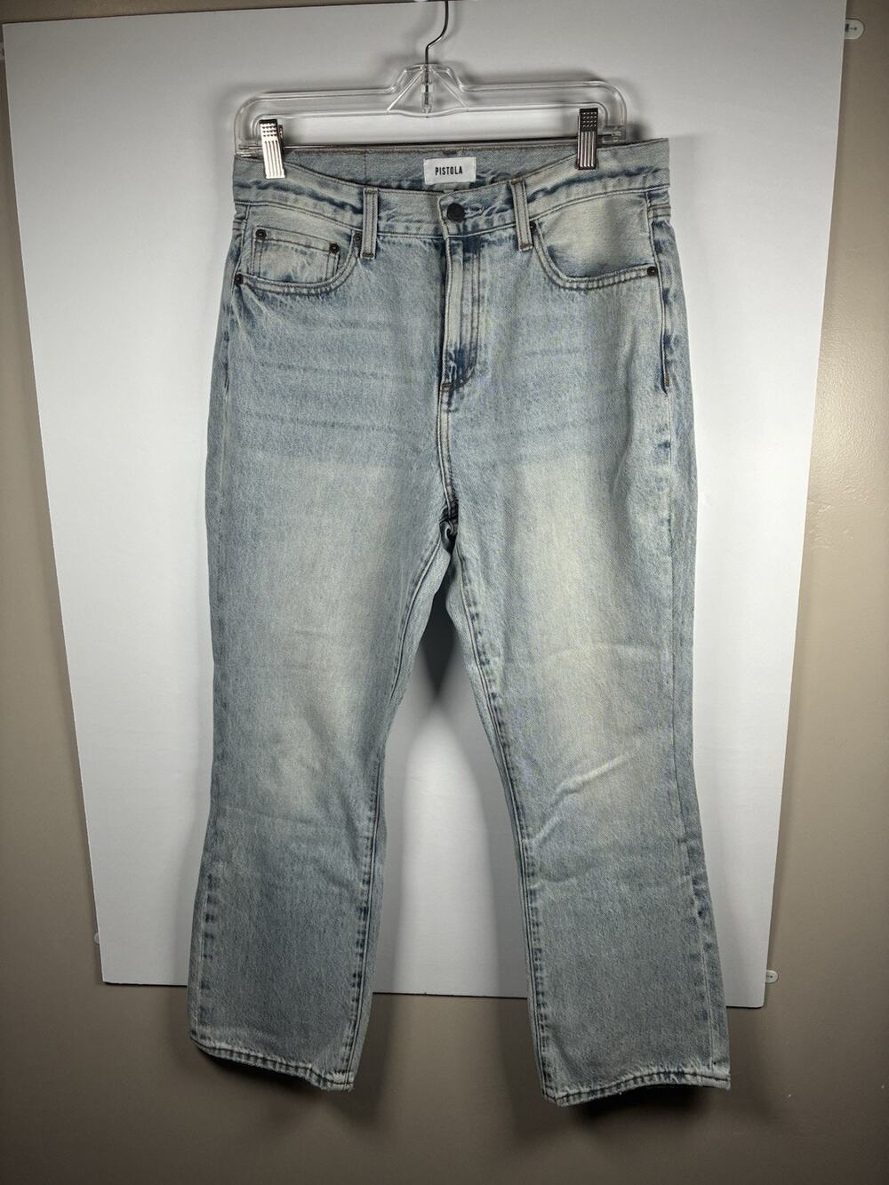 Pistola 28 Lennon High Rise Crop Boot Jeans St Tropez Light Wash 100% Cotton